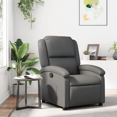 vidaXL - Relaxfauteuil - grijs - kunstleer