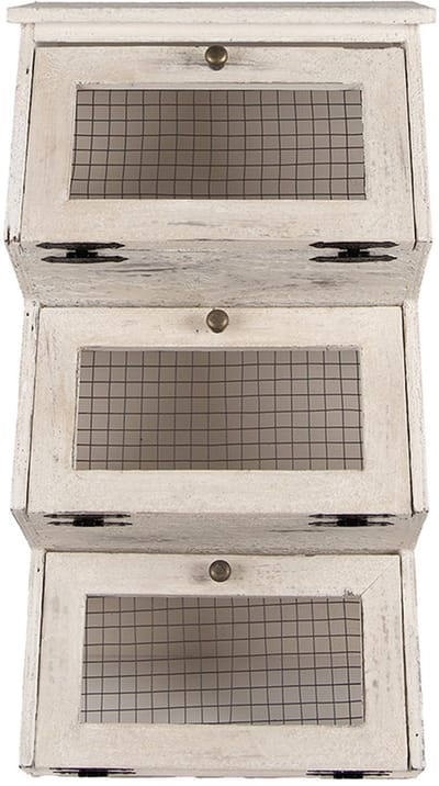 Clayre & Eef Wandkast 33x25x61 cm Wit Hout