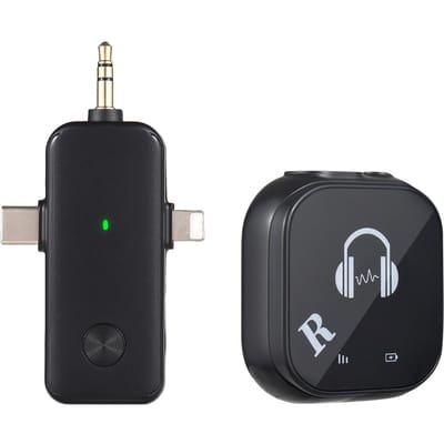5.8G Draadloos In-Ear Monitorsysteem Tweekanaals Monitoring IEM-systeem Oortelefoons met 3-in-1 1 Transmitter with 1 Receiver zwart