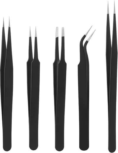 5pcs set - pointed - precisie pincetten