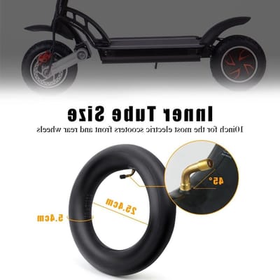 2 x 10 inch zwarte slangen met 90° klephoek, binnenband voor kinderwagens, scooters en driewielers, inclusief 2 montagehefbomen, naadloze slangen voor fietsen en loopfietsen