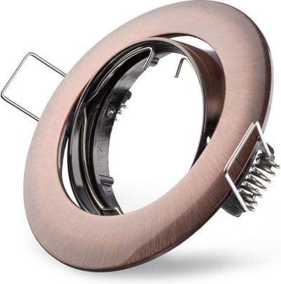 LEDmaxx Inbouwspot rond geborsteld koper kantelbaar voor GU10 | zaagmaat 68mm | GU10 | Max 1x50W exclusief