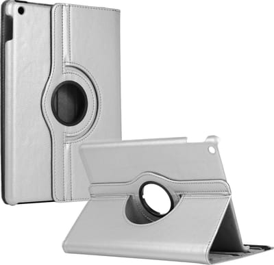 Hoes - Geschikt voor Apple iPad 7 (2019) - 10.2 inch - 7e Generatie - 360 Graden Draaibare Hard Cover Case - Tablet Hoesje Draaibaar - Zilver