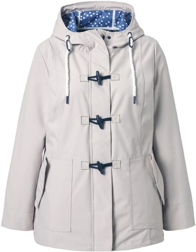 Ulla Popken - Dames - HYPRAR softshell jas waterafstotend knoopsluiting - Lichtchampagne - Maat 46+