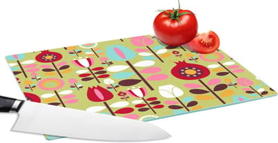 Glazen Snijplank - 28x20 - Patronen - Bloemen - Kleuren - Snijplanken Glas