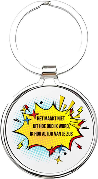 Akyol - Ik hou altijd van je zus Sleutelhanger - zus - De liefste zus - Zus sleutelhanger - Zussen sleutelhanger - Sleutelhanger zus - Familie sleutelhanger - verjaardagscadeautje - Zus cadeau - Sister - zusje - 4 x 7,5 CM
