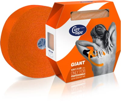 CureTape® Giant Classic - Oranje - - Kinesiotape - 5cm x 31,5m - Huidvriendelijke elastische tape - FysioTape - Kinesiologie Tape - Cure Tape