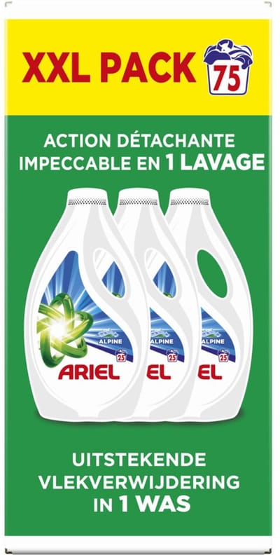 Ariel Vloeibaar Wasmiddel Alpine 75 Wasbeurten - 3375 ml