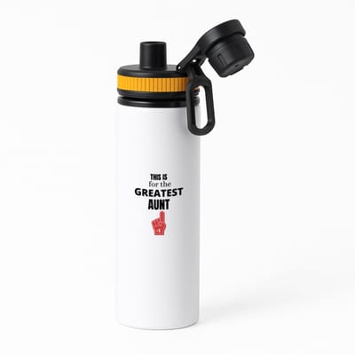 Hacebo® - This is for the greatest aunt waterfles met draaidop oranje - Tante - tante - Verjaardag tante - cadeautje - kado - geschenk - water fles - 850ML
