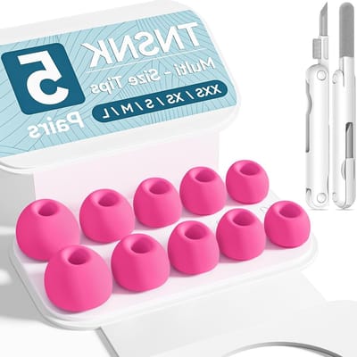 Vervangende Oordopjes voor AirPods Pro 3 Generatie met Reinigingskit en Organizer, Antislip Siliconen Tips in Rozenrood - Comfortabele Pasvorm en Geluidsisolatie (XXS/XS/S/M/L)