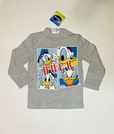 Disney Donald Duck Shirt - Lange Mouw - Grijs - Maat 98