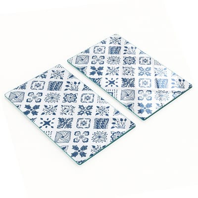 Decoratieve snijplanken van gehard glas met bloemenpatroon, 2x30x52 cm