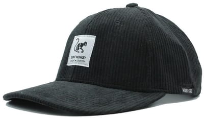 Surf Monkey - Corduroy baseballpet - gerecycled polyester - Eén maat - zwart