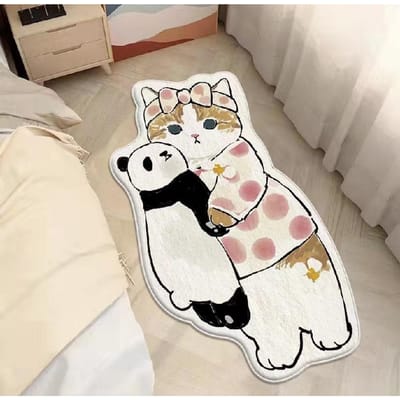 Cartoon Kat Imitatie Kasjmier Tapijt Familie Slaapkamer Dikke Bed Deken Erker Kinderkamer Vloermat Antislip Deken 50*80cm