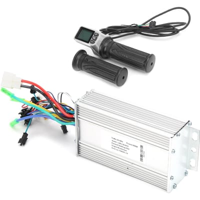 Contrôleur sans balais pour trottinette électrique 36V 48V 500W avec panneau d'affichage LCD et accélérateur au pouce white