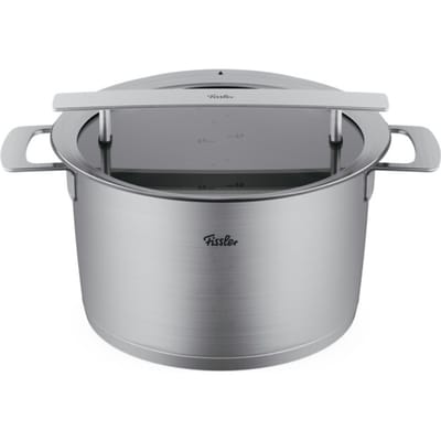 Fissler Phi Collection Soeppan met Downdraft Glasdeksel 24cm met Uniek afgietsysteem