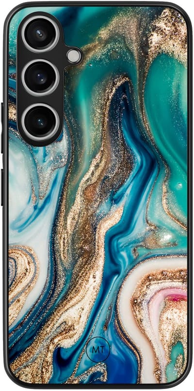 Hoesje geschikt voor Samsung Galaxy A55 - Magic marble - TPU Hard Case Backcover - Multi, Groen - Mooie Telefoonhoesjes