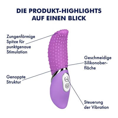 EIS, vibrator, noppen oplegvibrator, 16 cm, waterdicht, huidvriendelijk materiaal, tongvormig