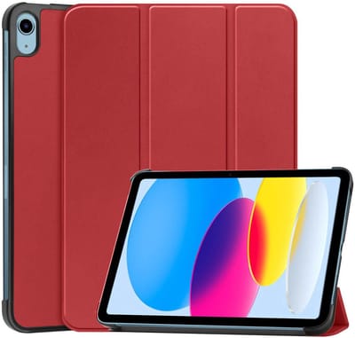 Tablet Hoes geschikt voor de Apple iPad 11 (2025) A16 / 10.9 (2022) | Book Case met Standaard | Kunstlederen Beschermhoes | Tri-fold | Rood