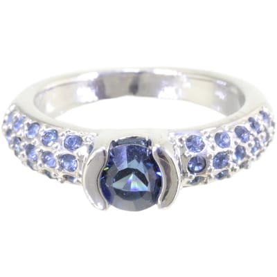 Behave - Ring - Luxe damesring – Zilverkleurig – Met blauwe kristallen – Elegant & Tijdloos – Nikkelvrij