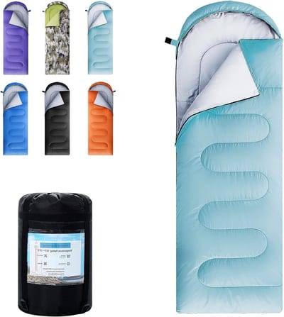Slaapzak - Outdoor tas - Kamperen en wandelen - Waterdicht en ademend - Single - Hemelsblauw