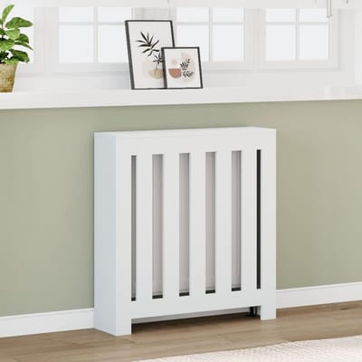 Radiatorombouw - Decoratieve Kast - Woonkamer Aankleden - Verticale Lamellen - 78 x 82 cm - Wit