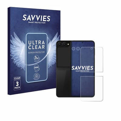Savvies - Screenprotector voor Samsung Galaxy Z Flip 7 FE (Voor+Camera) - Folie Beschermfolie transparant 6 Stuks