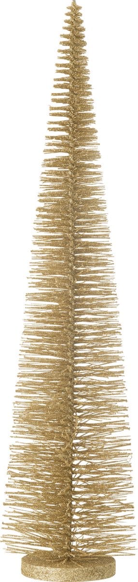 J-Line decoratie Kerstboom Glitter - kunststof - lichtgoud - large