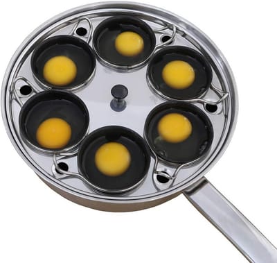 Eierpocher Pan - Gepocheerde Eieren - Ontbijt Maken - Gelijkmatige Warmte - 6 Cups - Zilverkleurig