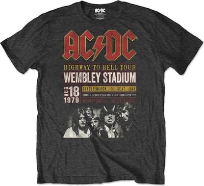 AC/DC - Wembey '79 Heren T-shirt - Eco - S - Zwart