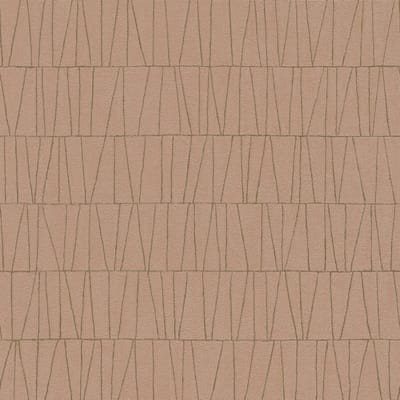 Grafisch behang Profhome 395065-GU vliesbehang gestructureerd met geometrische vormen en metalen accenten roze bronzen 5,33 m2