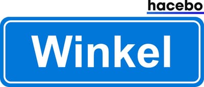 Hacebo - Plaatsnaam Sticker - 29x10 CM - Winkel sticker - Verkeersborden sticker - grappige cadeaus - Winkel