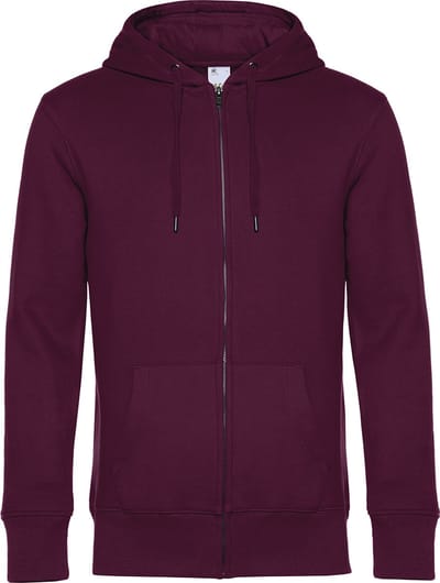 KING Zipped Hooded Sweatshirt B&C Collectie maat 3XL Dark Cherry
