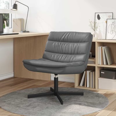 vidaXL - Draaistoel - Grijs - 63 - x - 75 - x - 76 - cm - Kunstleer