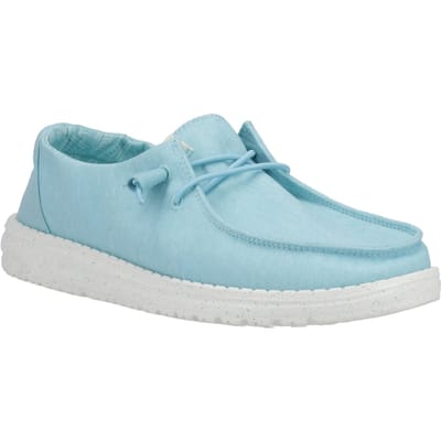HEYDUDE Wendy Canvas 100% Katoenen Turquoise Instappers Voor Dames