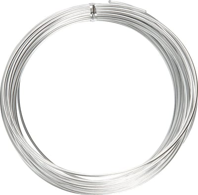 Alu draad, rond, dikte 2 mm, zilver, 10 m/ 1 rol