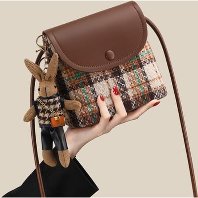 Emmer Tas Dames Nieuwe Herfst en Winter Dames Tas Mobiele Telefoon Tas High-end Kleine Tas Eén-schouder Crossbody Tas brown