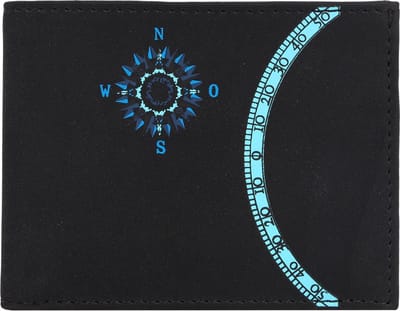oxmox portemonnee New Cryptan RFID Protect Pocketbörse Windrose Print Cyan Black zwart