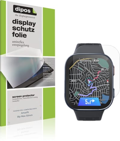 dipos – 6x Matte Beschermfolie geschikt voor Amazfit Bip Max 50mm | Krasbestendige & antireflecterende Screenprotector Ultra-Thin