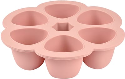 Béaba Siliconen Bewaarschalen - 6 Porties x 90ml - Babyvoeding Bewaren & Invriezen - Hitte- en Koudebestendig - Roze