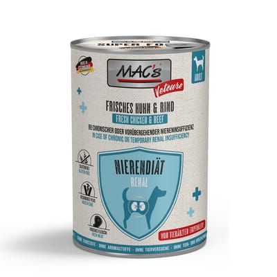 Voordeelpakket: 24x400g MAC's Dog Vetcare Nierdieet Kip & Rund Natvoer voor honden