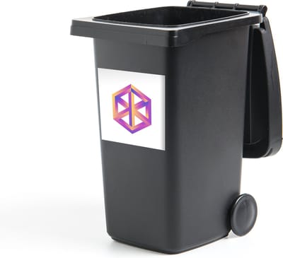 Container sticker Optische illusie geometriek - 40x40 cm - Kliko sticker
