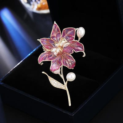 Dames Licht Luxe Design Elegante Orchidee Broche Modieus En Veelzijdig Niche Design Gevoel Broche Dagelijkse Accessoires blue