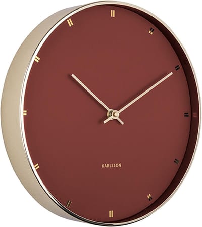 Karlsson Wandklok Petite - Metaal Kleibruin met Goud - Ø27cm