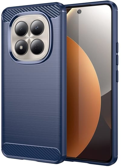 Geborsteld TPU Hoesje Geschikt voor Xiaomi Redmi Note 15 Pro 4G - Beschermhoes - Back Cover - Case Flexibel TPU - Stijlvol Carbon - Dun - Blauw