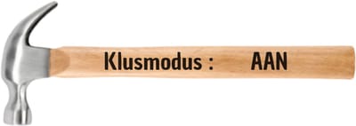 Klusmodus : AAN - Klauwhamer met gravure - JM Woods - Cadeau voor Klusser - Verbouwing - Nieuwe Woning - Geschenk - Hamer - Tool