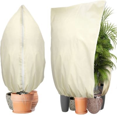 Unyqoos® winterbescherming voor planten met ritssluiting en trekkoord