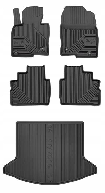 Frogum Voordeelset - Automatenset No.77 + Dry Zone Kofferbakmat - Geschikt voor Mazda CX-5 II (vanaf 2017) - Lage laadvloer - TPE Rubber - Zwart