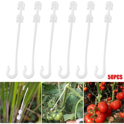 50 stuks J-vormige Fruit Kersentomaat Oorhaak Tuin Groente Plant Druiven Ondersteuning Klimplanten Bevestigingsclips Trellis Vaste Gesp Haak 50pcs