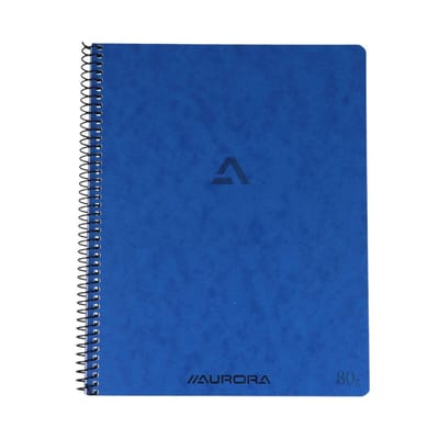 Aurora Spiraalschrift - Blauw - A5 - 210 x 165 mm - 80g - Gelijnd - 120 Bladzijden